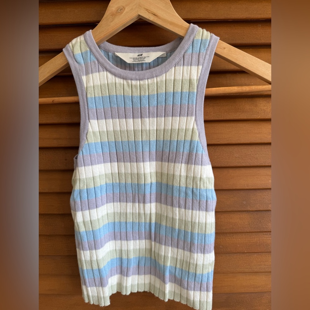 H&M Kids Striped Tank Top - Blue, Purple, Cream